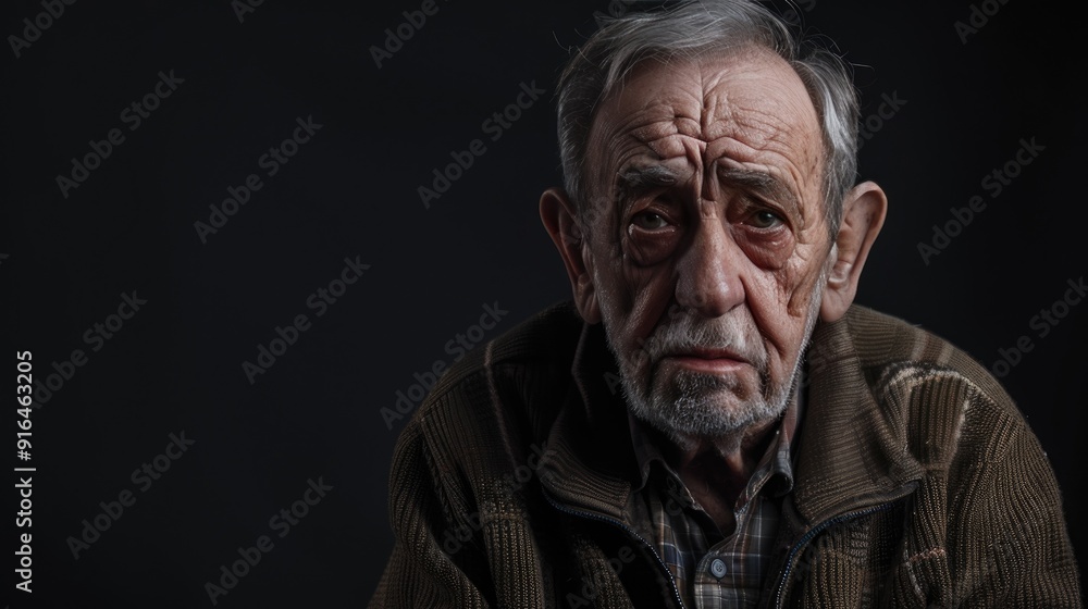 Upset Man on black background. Upset Man on black background.