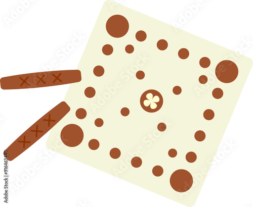 한국 전통 민속놀이용 윷놀이 게임 세트