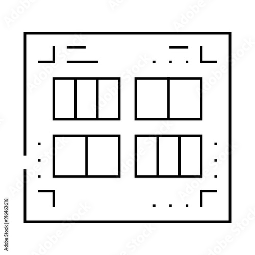 prefabricated printing catalogs line icon vector. prefabricated printing catalogs sign. isolated contour symbol black illustration