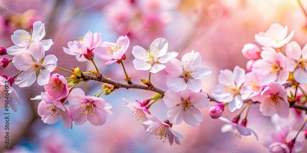 Close-up of a delicate cherry blossom in full bloom, cherry blossom, flower, pink, petals, spring, nature, bloom, close-up Close-up of a delicate cherry blossom in full bloom, cherry blossom, flower, pink, petals, spring, nature, bloom, close-up