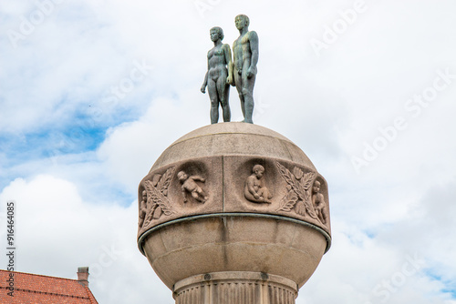 Paléhaven Christian Frederiks plass Statue Oslo City in Norway photo