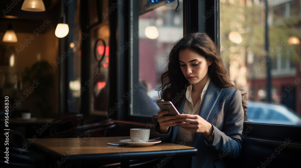スマートフォンを使用する女性十五Generative AI スマートフォンを使用する女性十五Generative AI