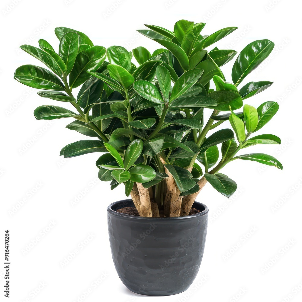 Green leafy houseplant in a pot. Green leafy houseplant in a pot.