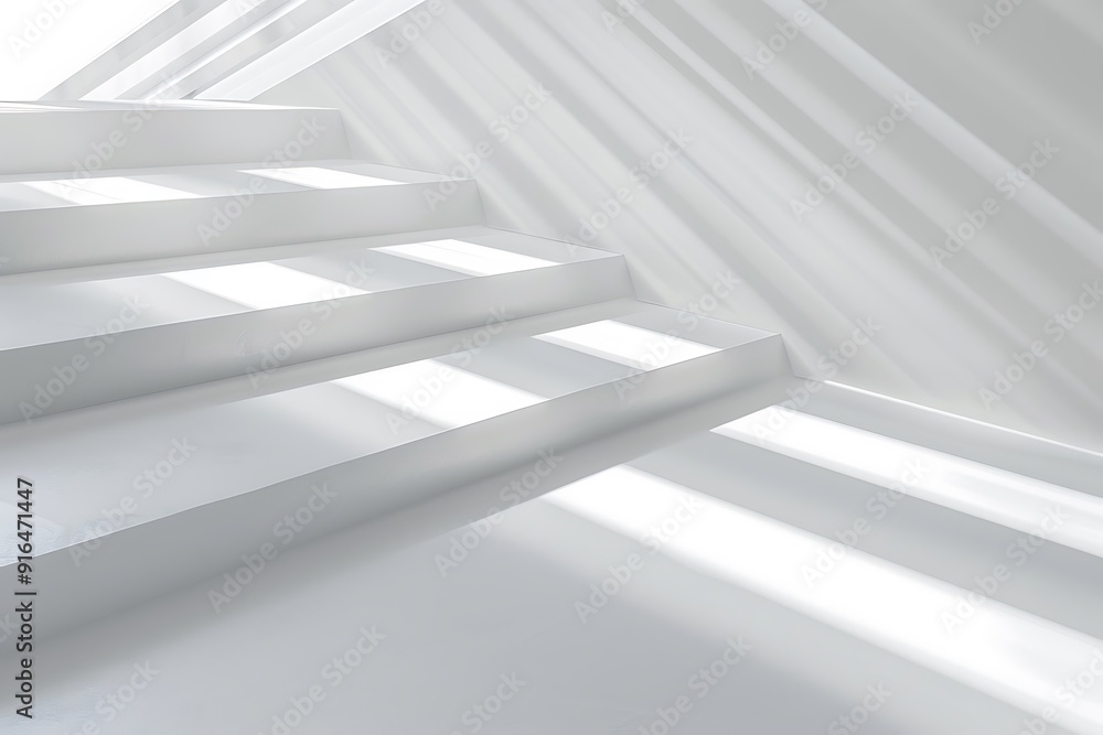 White Staircase with Light Rays White Staircase with Light Rays