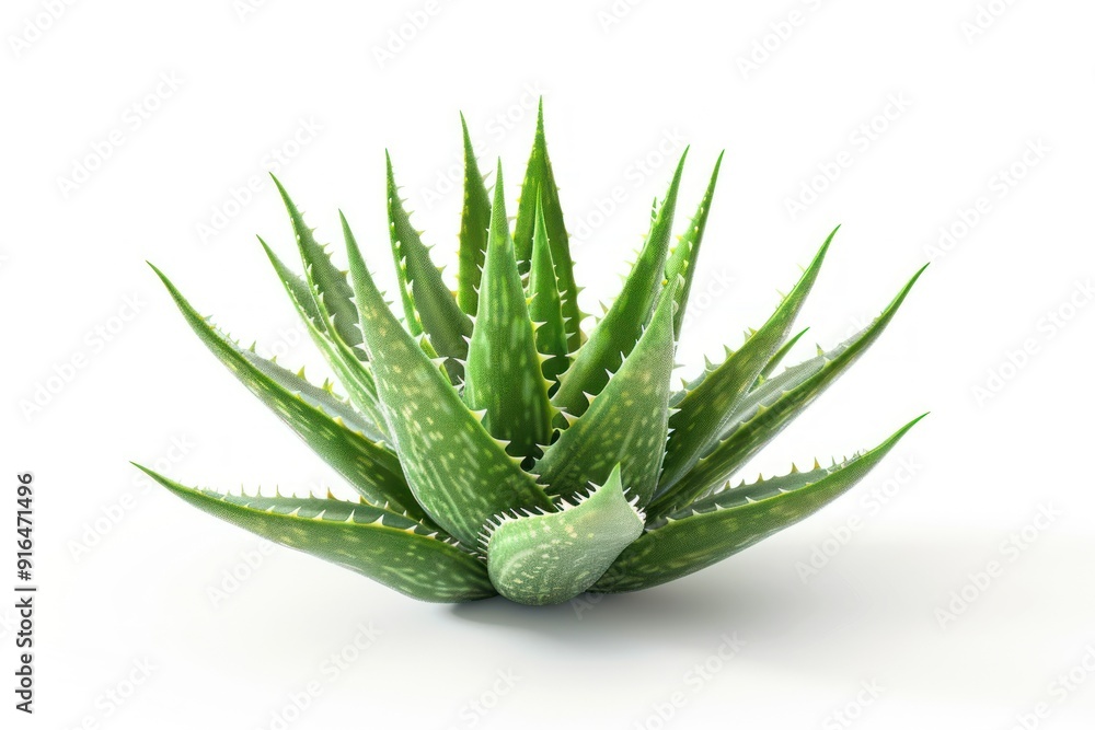 Green Aloe Vera Plant Isolated on White Background. Green Aloe Vera Plant Isolated on White Background.