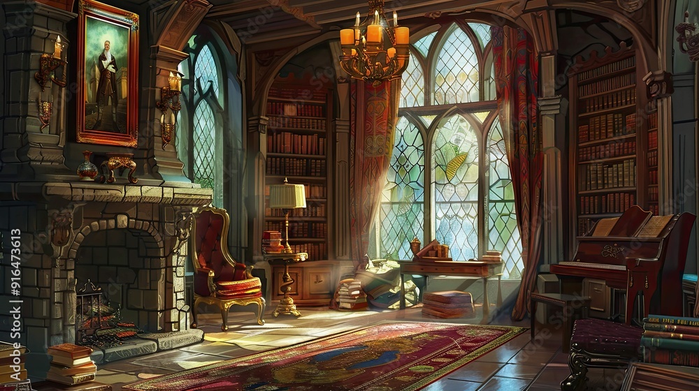 Fototapeta premium Fireplace in the old house