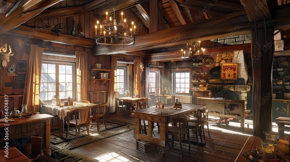 Fototapeta premium Swiss Chalet Architecture