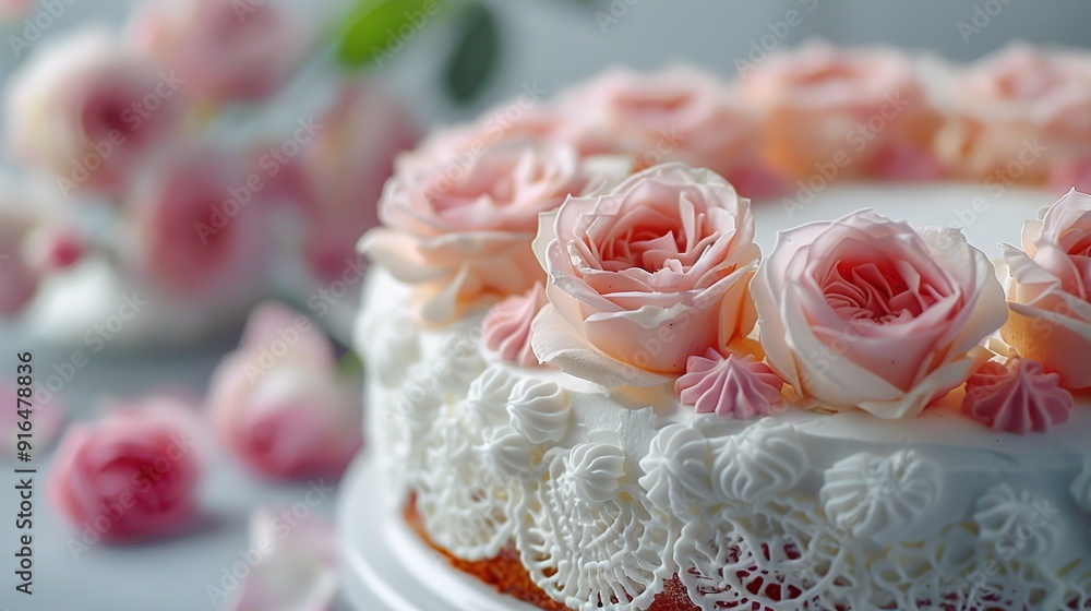 Pink Rose Cake Decoration Pink Rose Cake Decoration