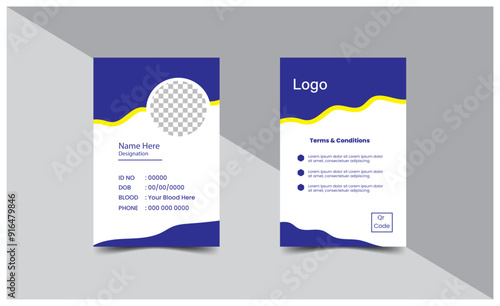 Modern ID card design template. Corporate identity card design ,Professional employee id card. Vector

