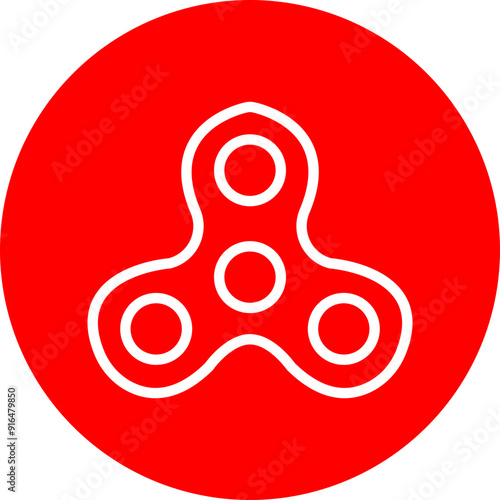 Spinner Vector Line White Circle Red