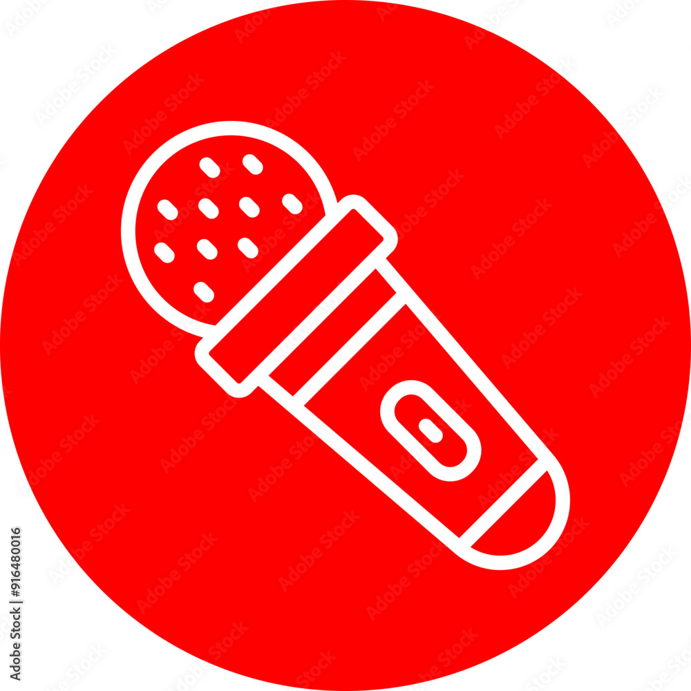Toy Mic Vector Line White Circle Red Toy Mic Vector Line White Circle Red