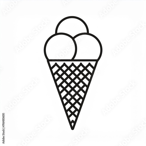 ice-cream black icon isolated on white