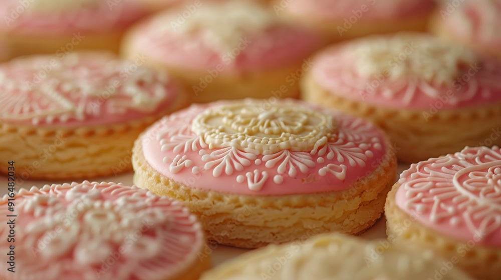 Close-up of Delicately Decorated Cookies Close-up of Delicately Decorated Cookies