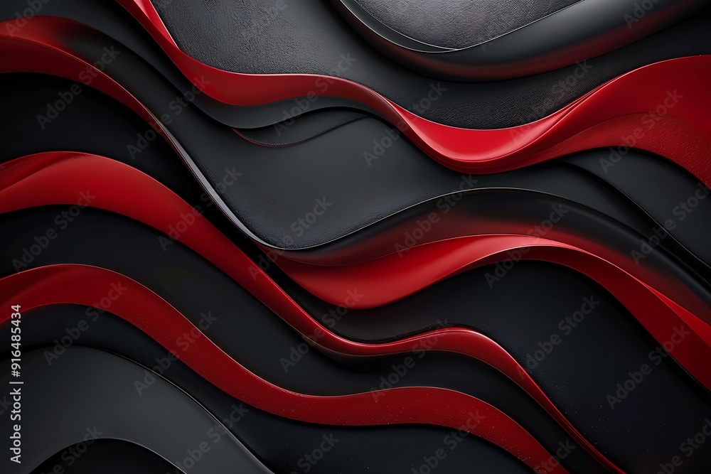 Abstract Red and Black Wave Background Abstract Red and Black Wave Background