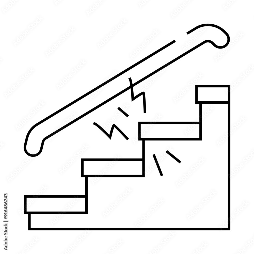 repair of steps hallways line icon vector. repair of steps hallways sign. isolated contour symbol black illustration