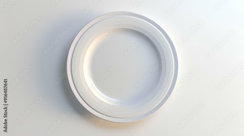 top view of a flat round plate on white background with a minimalist style, space around it for text or other elements. top view of a flat round plate on white background with a minimalist style, space around it for text or other elements.
