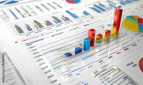 3D Bar Chart Showing Business Growth