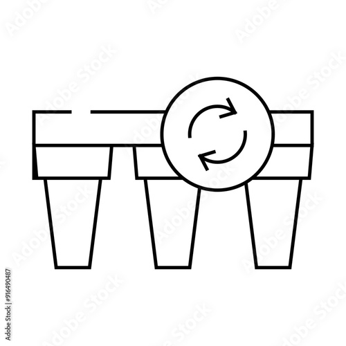 filter replacement line icon vector. filter replacement sign. isolated contour symbol black illustration