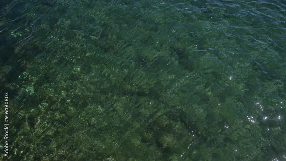 Clear green water showcasing the stunning natural beauty of the sea in gallipoli, puglia, italy, with a serene outdoor setting perfect for nature and travel enthusiasts.