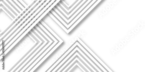 Abstract diagonal white bars arrange in triangle facade shape on copy space background. Modern and seamless stripe geometric line. neutral background of three-dimensional figures of gray color, vector