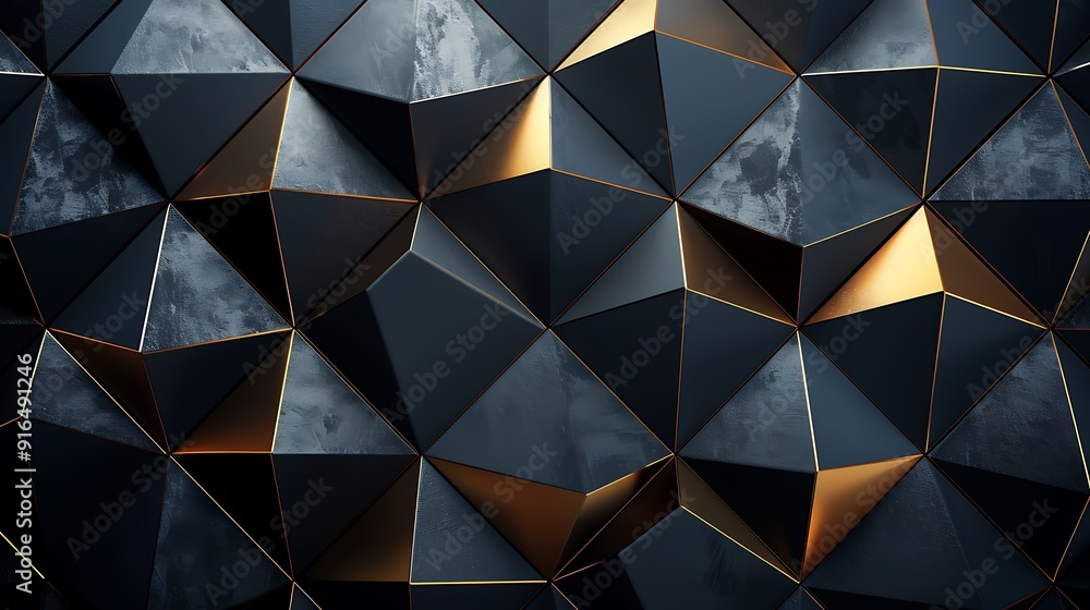 A background of geometric patterns, repetitive triangular shapes, modern and minimalistic design, contrasting colors of black and gold, precise lines, hd quality, natural look. --ar 16:9 --v 6. A background of geometric patterns, repetitive triangular shapes, modern and minimalistic design, contrasting colors of black and gold, precise lines, hd quality, natural look. --ar 16:9 --v 6.