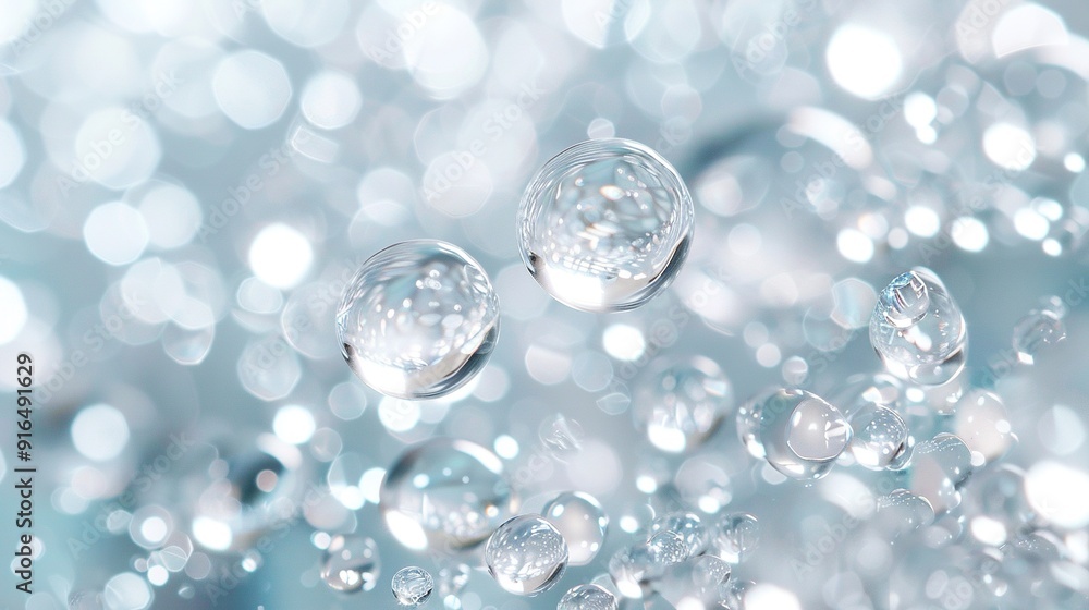 A cluster of air bubbles bobbing atop a turquoise and azure backdrop, surrounded by numerous other bubbles A cluster of air bubbles bobbing atop a turquoise and azure backdrop, surrounded by numerous other bubbles