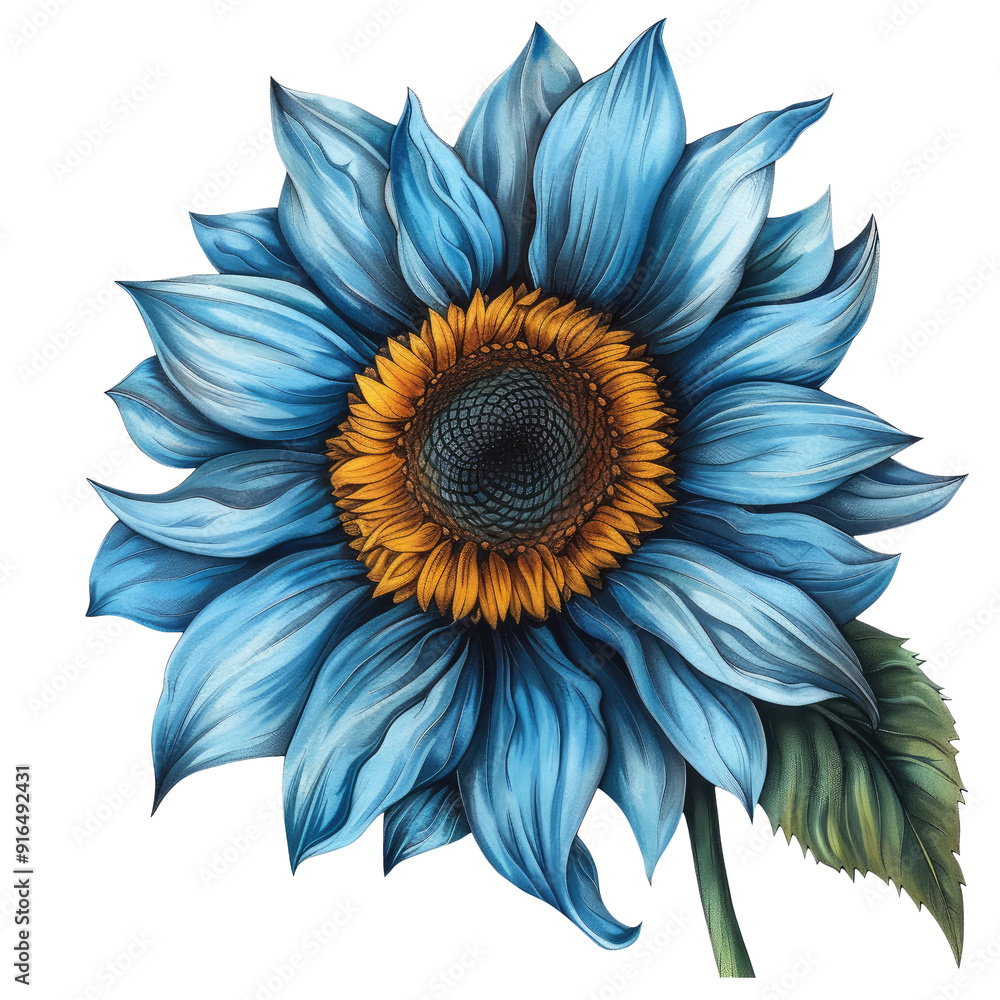 Fototapeta premium sunflower isolated on transparent white background, clipping path