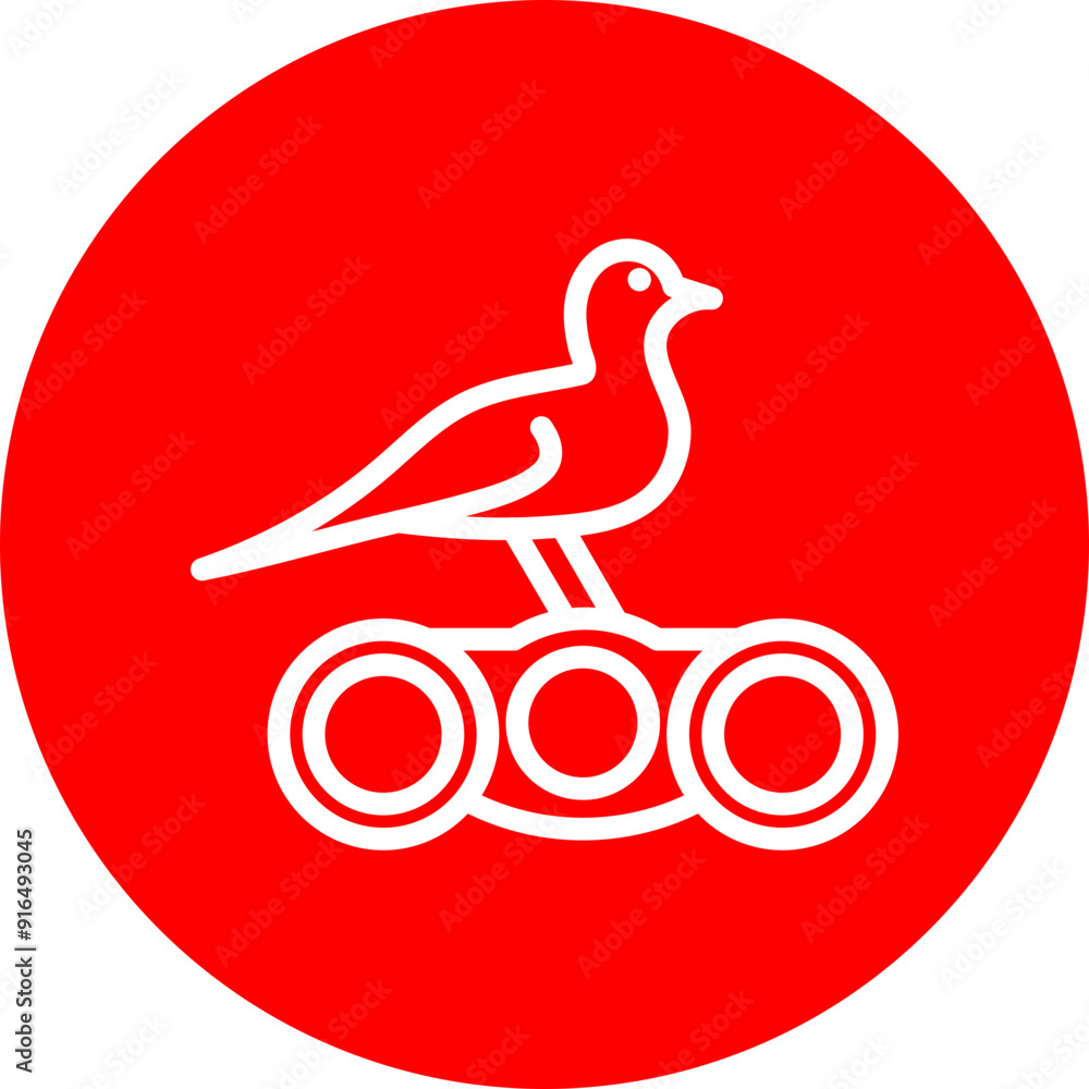 Animals Watching Vector Line White Circle Red