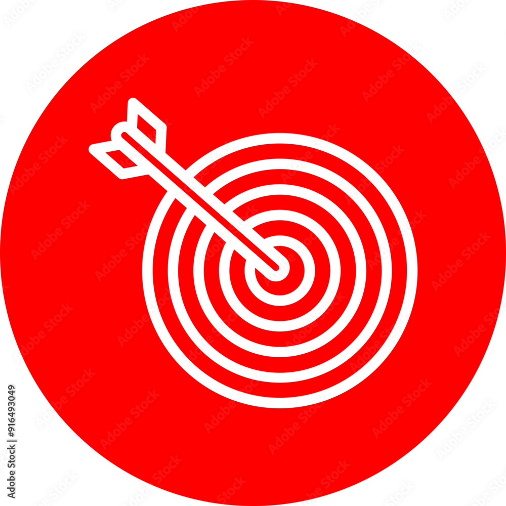 Archery Vector Line White Circle Red Archery Vector Line White Circle Red