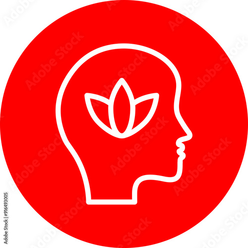 Meditation Retreat Vector Line White Circle Red