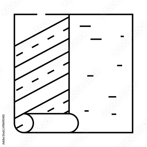wallpapering wall line icon vector. wallpapering wall sign. isolated contour symbol black illustration
