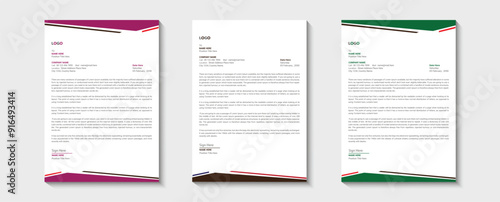 Modern corporate letterhead template design