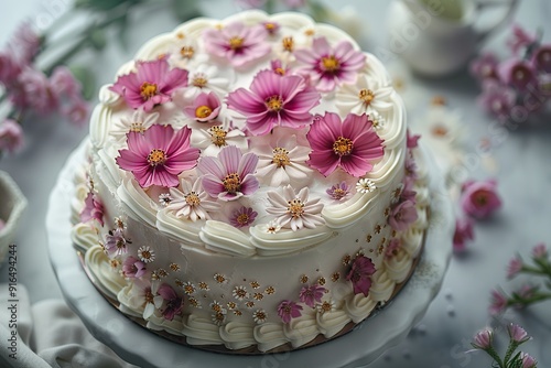 A Delicate Floral Cake