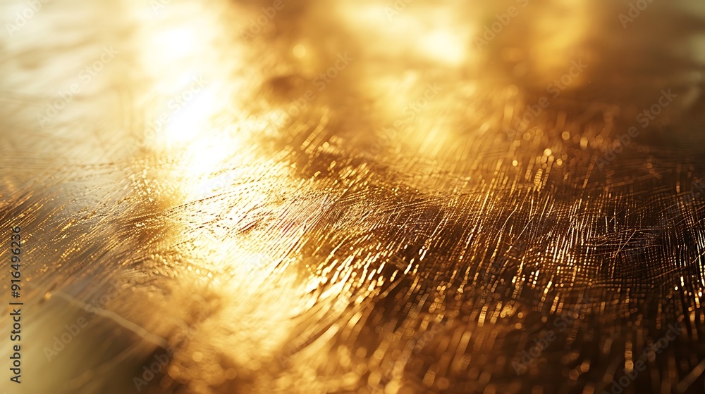 Obraz premium A background of metallic sheen, reflective surfaces with a brushed metal texture, gold color, sleek and shiny look, luxurious feel, hd quality, natural look. --ar 16:9 --v 6.0 --s 250 --style raw