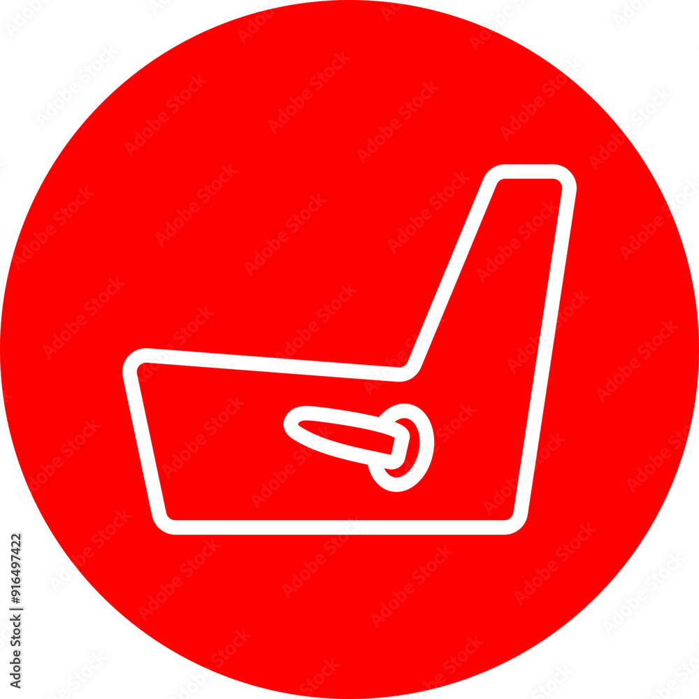 Recliner Vector Line White Circle Red Recliner Vector Line White Circle Red
