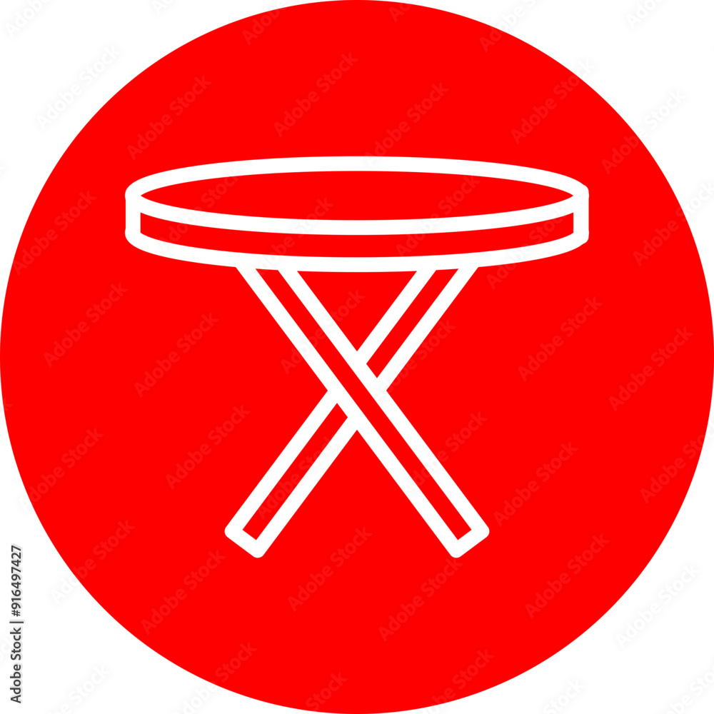 Coffee Table Vector Line White Circle Red Coffee Table Vector Line White Circle Red