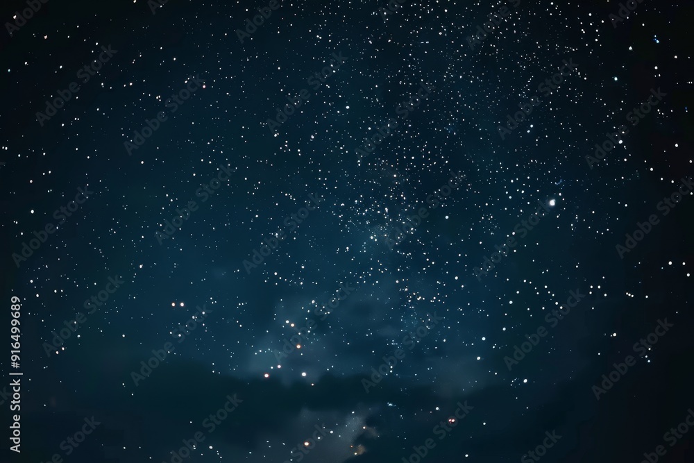 Obraz premium Close-up of twinkling stars in night sky, illustrating celestial motion and cosmic beauty