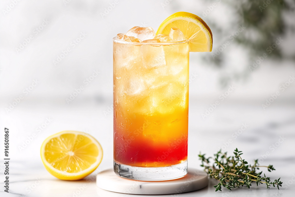 Fototapeta premium tea with lemon and ice