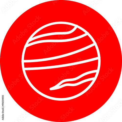 Neptune Vector Line White Circle Red