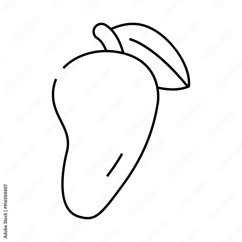 tropical fruit mango line icon vector. tropical fruit mango sign. isolated contour symbol black illustration tropical fruit mango line icon vector. tropical fruit mango sign. isolated contour symbol black illustration