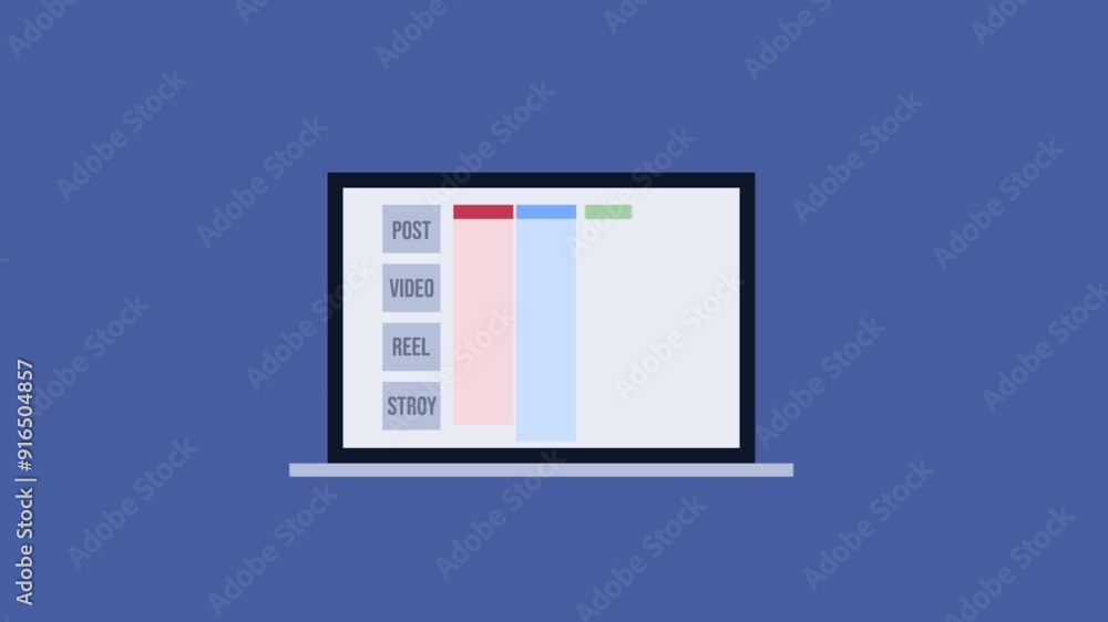 Content calendar software tool for social media management and content marketing display interface on laptop screen, video animation. Content calendar software tool for social media management and content marketing display interface on laptop screen, video animation.