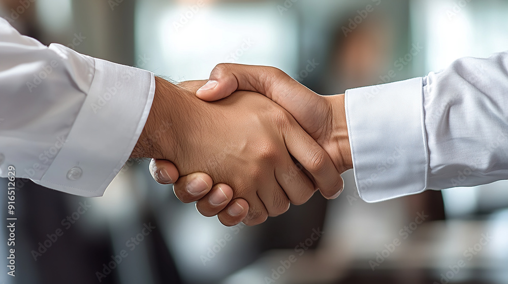 Businessmen shaking hands in an office Businessmen shaking hands in an office