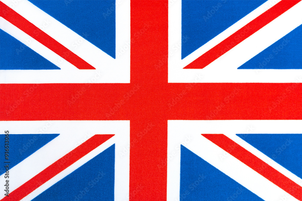 Fototapeta premium The national flag of Great Britain on a fabric basis in close-up