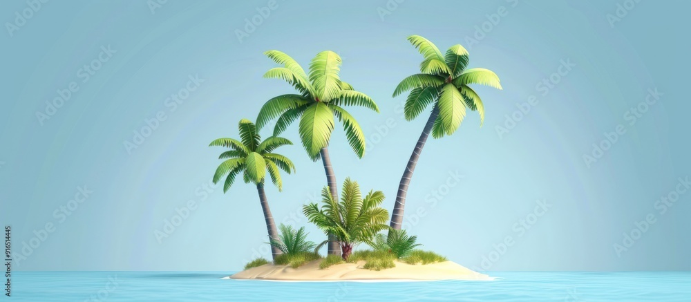 Tropical Island Paradise with Palm Trees Tropical Island Paradise with Palm Trees