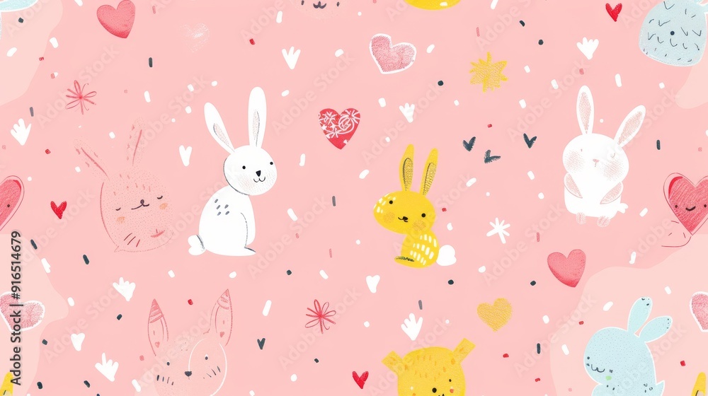Pastel Pink Heart Pattern Pastel Pink Heart Pattern