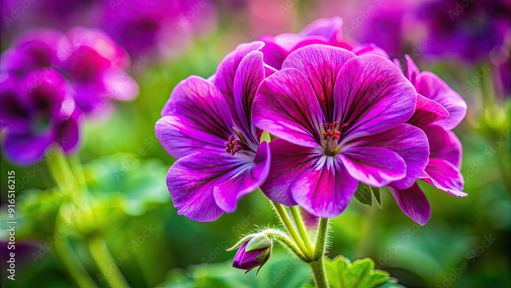 Vibrant purple geranium flower in full bloom in a summer garden , purple, nature, plant, garden, bloom, petal, flowers, summer Vibrant purple geranium flower in full bloom in a summer garden , purple, nature, plant, garden, bloom, petal, flowers, summer