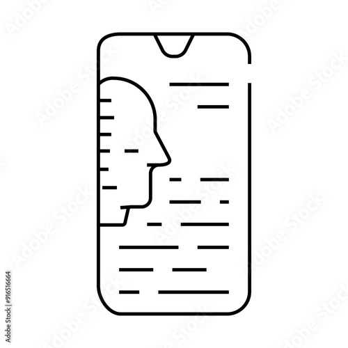mobile bot line icon vector. mobile bot sign. isolated contour symbol black illustration