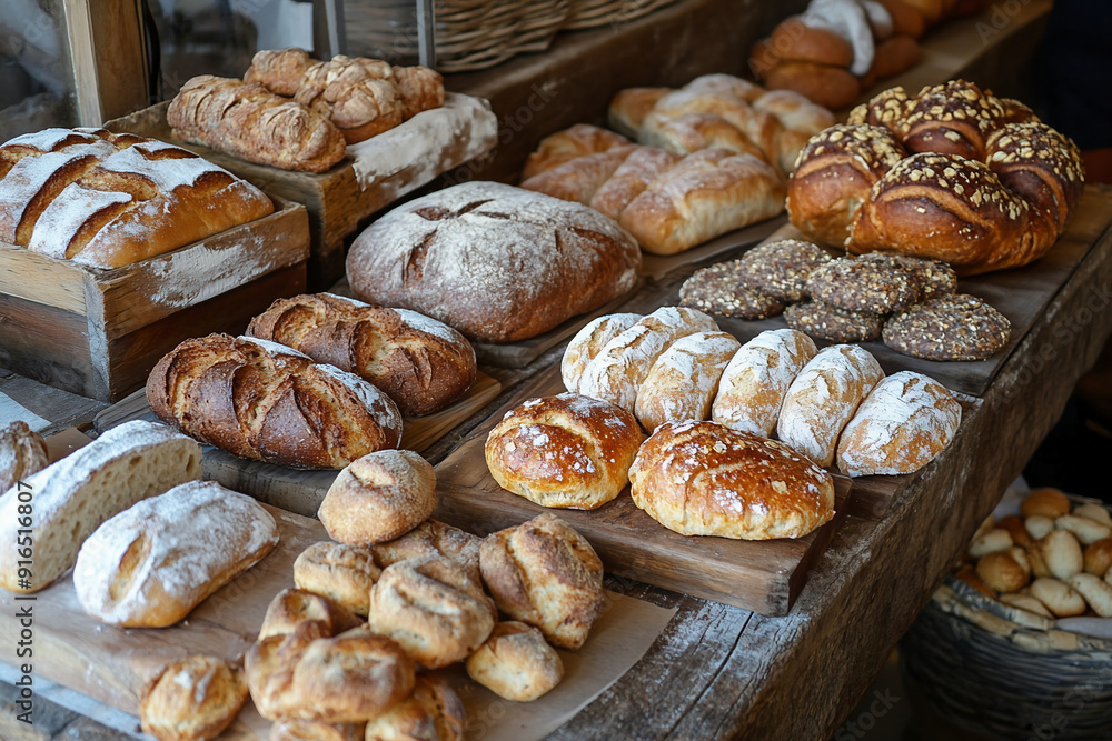 bread bakery loaf pastry rolls buns freshly baked assortment rustic homemade breakfast crusty variety table baked goods selection baking bread bakery loaf pastry rolls buns freshly baked assortment rustic homemade breakfast crusty variety table baked goods selection baking