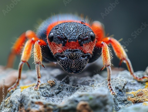 Close-up of a Red and Black Velvet Ant