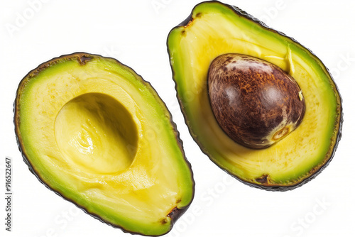 Halves of avocado isolated